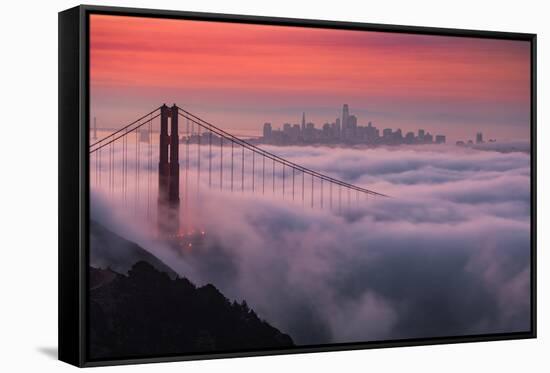 Sweet New Fog City Candy Sky Sunrise Golden Gate Bridge San Francisco-Vincent James-Framed Stretched Canvas