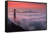 Sweet New Fog City Candy Sky Sunrise Golden Gate Bridge San Francisco-Vincent James-Framed Stretched Canvas