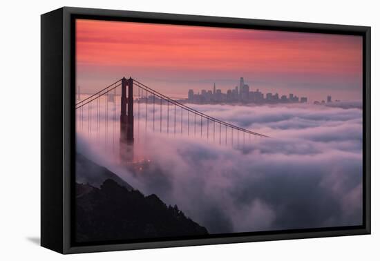 Sweet New Fog City Candy Sky Sunrise Golden Gate Bridge San Francisco-Vincent James-Framed Stretched Canvas