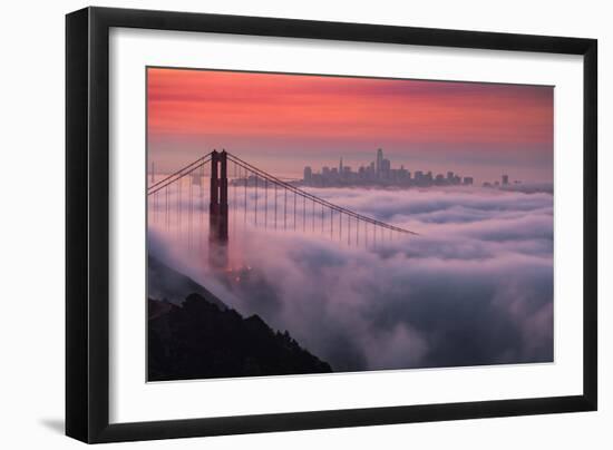 Sweet New Fog City Candy Sky Sunrise Golden Gate Bridge San Francisco-Vincent James-Framed Photographic Print