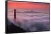 Sweet New Fog City Candy Sky Sunrise Golden Gate Bridge San Francisco-Vincent James-Framed Stretched Canvas