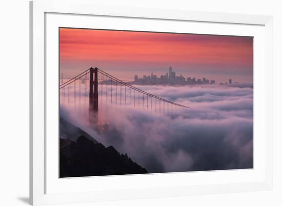 Sweet New Fog City Candy Sky Sunrise Golden Gate Bridge San Francisco-Vincent James-Framed Photographic Print