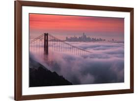 Sweet New Fog City Candy Sky Sunrise Golden Gate Bridge San Francisco-Vincent James-Framed Photographic Print