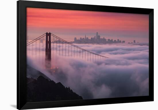 Sweet New Fog City Candy Sky Sunrise Golden Gate Bridge San Francisco-Vincent James-Framed Photographic Print