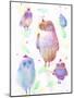 Sweet Owls-Oxana Zaiko-Mounted Giclee Print