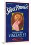 Sweet Patootie Vegetable Label - Turlock, CA-Lantern Press-Framed Art Print