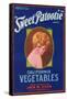 Sweet Patootie Vegetable Label - Turlock, CA-Lantern Press-Framed Stretched Canvas