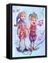 Sweet Pea Elves-Judy Mastrangelo-Framed Stretched Canvas