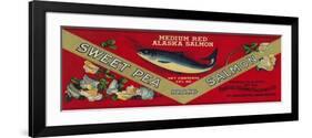 Sweet Pea Salmon Can Label - Anacortes, WA-Lantern Press-Framed Art Print