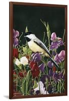 Sweet Peas and Chickadee-William Vanderdasson-Framed Giclee Print