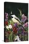 Sweet Peas and Chickadee-William Vanderdasson-Stretched Canvas