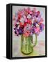 Sweet Peas in a Glass Jug,2011-Joan Thewsey-Framed Stretched Canvas