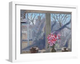 Sweet Peas in the Artist's Studio, 2017-Andrew Macara-Framed Giclee Print