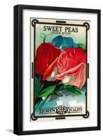 Sweet Peas Seed Packet-Lantern Press-Framed Art Print