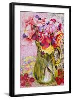 Sweet Peas with Cherries and Strawberries-Joan Thewsey-Framed Giclee Print