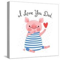 Sweet Pig Declaration of Love - Dad-Baksiabat-Stretched Canvas