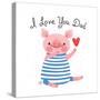 Sweet Pig Declaration of Love - Dad-Baksiabat-Stretched Canvas