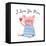Sweet Pig Declaration of Love - Mom-Baksiabat-Framed Stretched Canvas