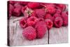 Sweet Raspberry on Wooden Tables-boule-Stretched Canvas