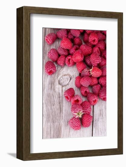 Sweet Raspberry on Wooden Tables-boule-Framed Photographic Print