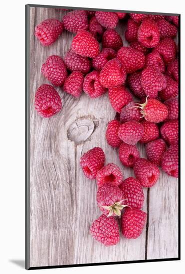 Sweet Raspberry on Wooden Tables-boule-Mounted Photographic Print