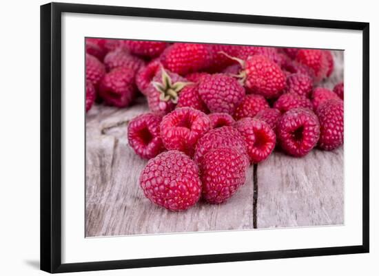 Sweet Raspberry on Wooden Tables-boule-Framed Photographic Print