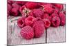 Sweet Raspberry on Wooden Tables-boule-Mounted Photographic Print