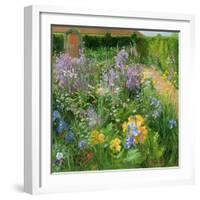 Sweet Rocket, Foxgloves and Irises, 2000-Timothy Easton-Framed Giclee Print