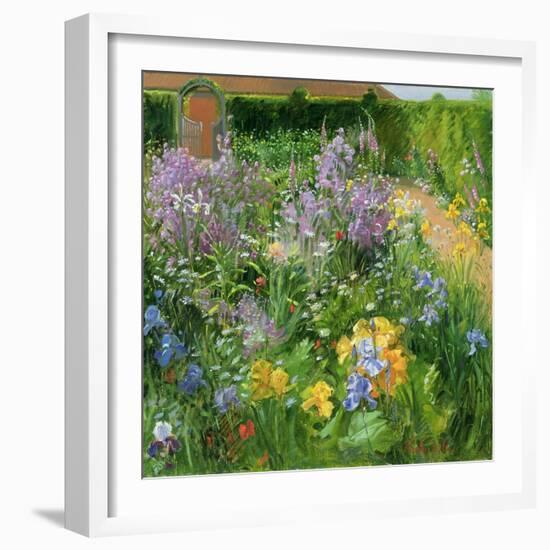 Sweet Rocket, Foxgloves and Irises, 2000-Timothy Easton-Framed Giclee Print