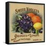 Sweet Violets Brand - Duarte, California - Citrus Crate Label-Lantern Press-Framed Stretched Canvas