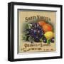 Sweet Violets Brand - Duarte, California - Citrus Crate Label-Lantern Press-Framed Art Print