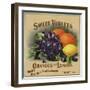 Sweet Violets Brand - Duarte, California - Citrus Crate Label-Lantern Press-Framed Art Print