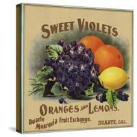 Sweet Violets Brand - Duarte, California - Citrus Crate Label-Lantern Press-Stretched Canvas