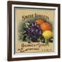 Sweet Violets Brand - Duarte, California - Citrus Crate Label-Lantern Press-Framed Art Print