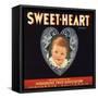 Sweetheart Brand - Highgrove, California - Citrus Crate Label-Lantern Press-Framed Stretched Canvas