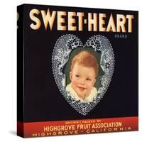 Sweetheart Brand - Highgrove, California - Citrus Crate Label-Lantern Press-Stretched Canvas