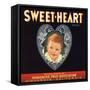 Sweetheart Brand - Highgrove, California - Citrus Crate Label-Lantern Press-Framed Stretched Canvas