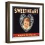 Sweetheart Brand - Highgrove, California - Citrus Crate Label-Lantern Press-Framed Art Print