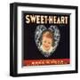 Sweetheart Brand - Highgrove, California - Citrus Crate Label-Lantern Press-Framed Art Print