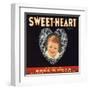 Sweetheart Brand - Highgrove, California - Citrus Crate Label-Lantern Press-Framed Art Print