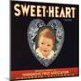 Sweetheart Brand - Highgrove, California - Citrus Crate Label-Lantern Press-Mounted Art Print