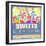 Sweets Vintage Grunge Poster-radubalint-Framed Art Print