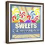 Sweets Vintage Grunge Poster-radubalint-Framed Premium Giclee Print