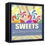 Sweets Vintage Grunge Poster-radubalint-Framed Stretched Canvas