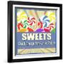 Sweets Vintage Grunge Poster-radubalint-Framed Art Print