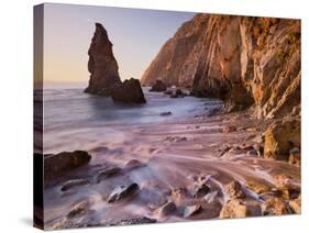 Swell at Playa Del Silencio, Costa Verde, Asturias, Spain-Rainer Mirau-Stretched Canvas