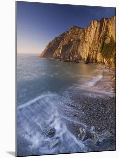 Swell at the Playa Del Silencio, Costa Verde, Asturias, Spain-Rainer Mirau-Mounted Photographic Print