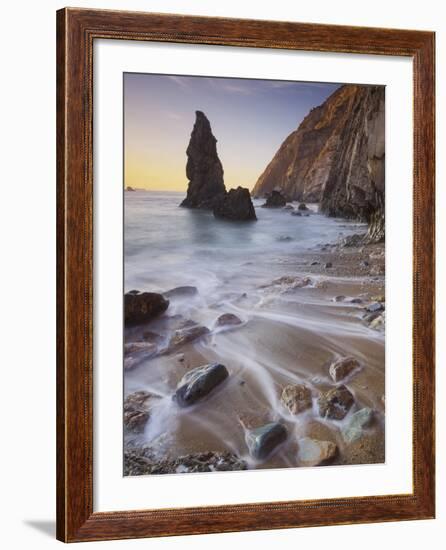 Swell in the Playa Del Silencio, Costa Verde, Asturias, Spain-Rainer Mirau-Framed Photographic Print