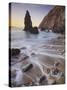 Swell in the Playa Del Silencio, Costa Verde, Asturias, Spain-Rainer Mirau-Stretched Canvas