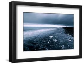 Swept Away, Black Sand Beach, Glacier Lagoon Iceland-Vincent James-Framed Photographic Print